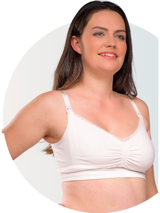 Carriwell Cotton Maternity & Nursing Bra with Clips White