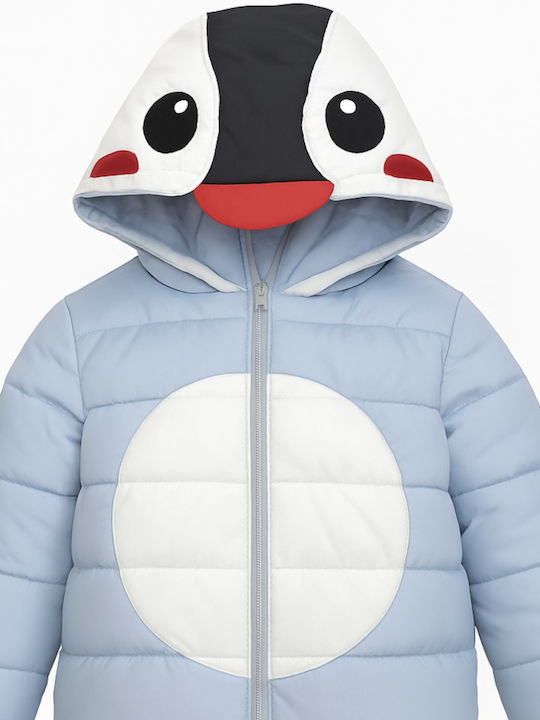 Kids' Quilted Jacket with Hood Light Blue