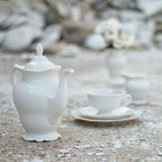 Kristoff Tea Set with Cup Porcelain Gold 1200ml 27pcs