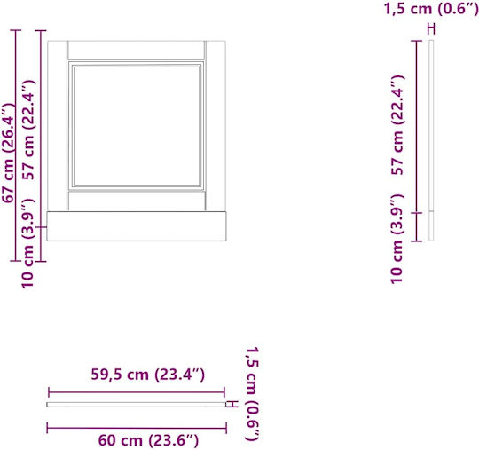 Vidaxl Dishwasher Panel Porto Gray Sonoma 60x1.5x67 cm