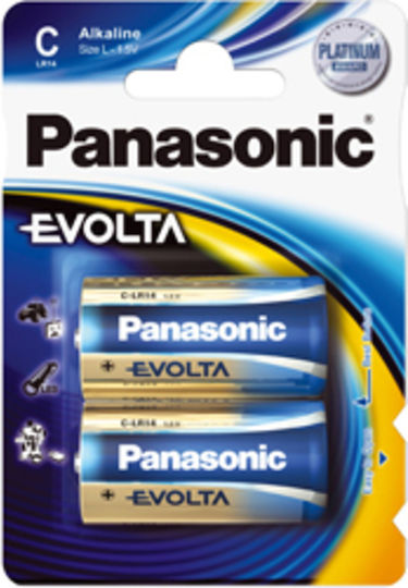 Panasonic 2 Pack Alkaline Batteries C Evolta 1.5V