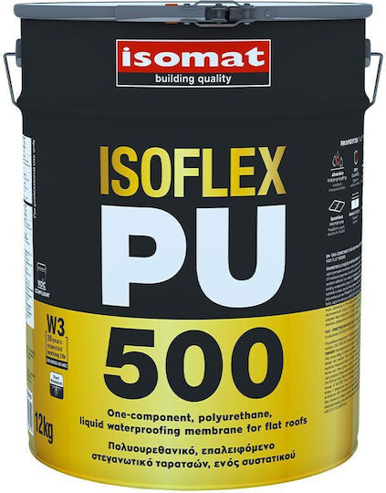 Isomat Isoflex PU 500 Ελαστομερές Επαλειφόμενο Στεγανωτικό Πολυουρεθάνης 6kg Λευκό