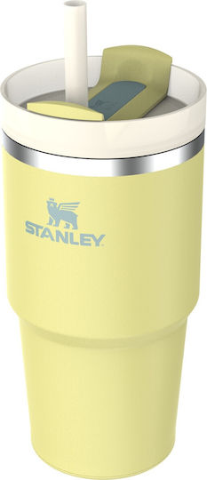 Stanley Quencher H2.0 FlowState Ποτήρι Θερμός Ανοξείδωτο BPA Free 590ml Pomelo με Καλαμάκι