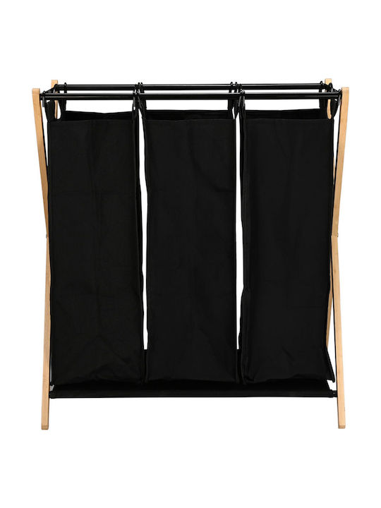 Estia Essentials Καλάθι Απλύτων Bamboo 102lt 68x40x76cm Μαύρο