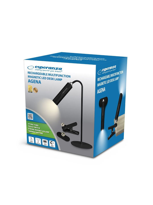 Esperanza Wiederaufladbar LED Schreibtischlampe in Schwarz Farbe