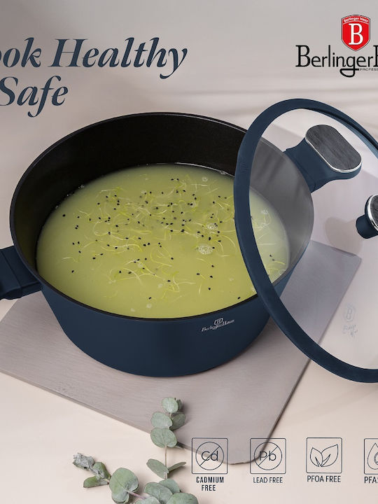 Berlinger Haus Cookware Set Made of Aluminum Matt Blue with Non-Stick Coating 6 Pieces