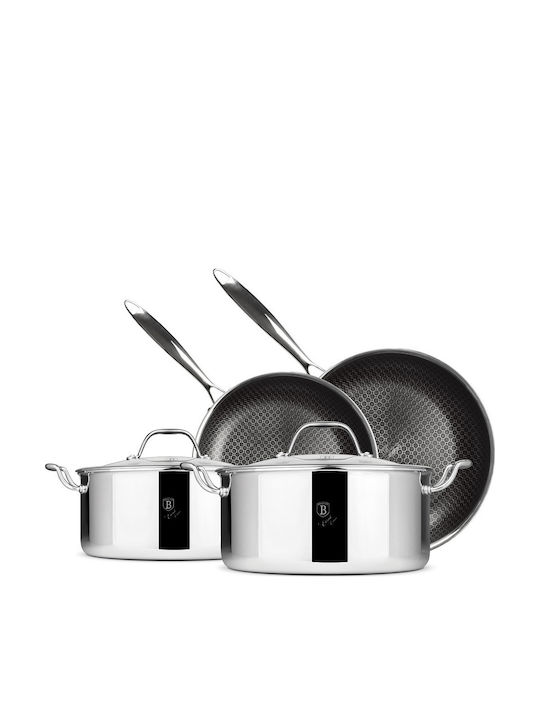Berlinger Haus Berlinger Haus Kochgeschirr-Set aus Rostfreiem Stahl Silver mit Antihaftbeschichtung 4 Töpfe & Pfannen Sets