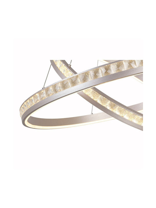 Sun Light Deckenleuchte Silber mit Integrierter LED und Kristalle