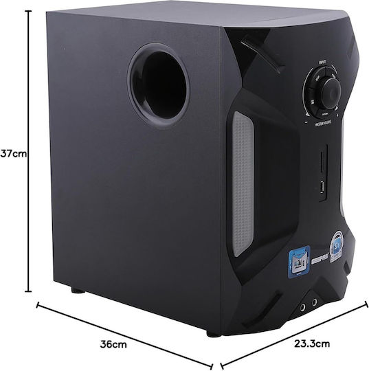 Geepas GMS8507 Ασύρματα Ηχεία Υπολογιστή 2.1 με RGB Φωτισμό και Bluetooth Μαύρα