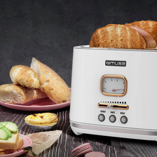 Muse Toaster 2 Slots 1000W Gray