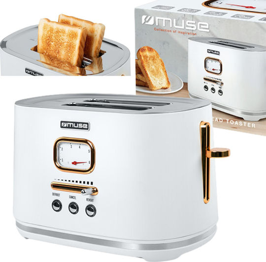 Muse Toaster 2 Slots 1000W Gray