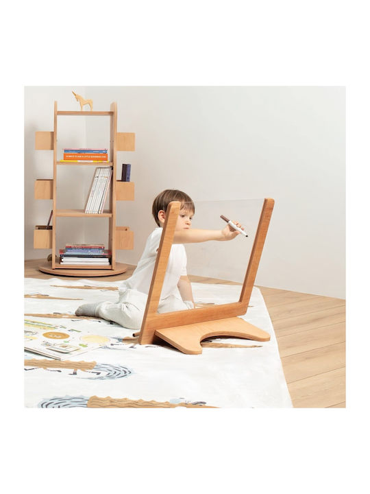 Kids Wooden Bookcase Montessori Rotating Brown 61x12x107.5cm