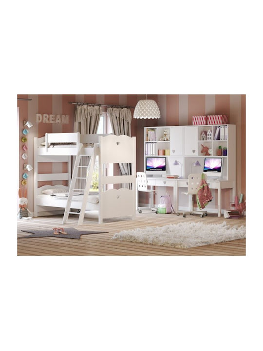 Kids Wooden Shelf Feel White 118x30x120cm