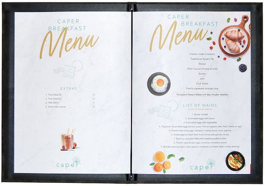 Next Menu Holder from PU Leatherette in Light Blue Colour 23x32 cm Nomads