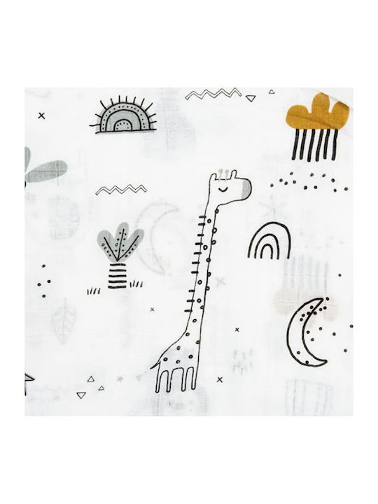 Bimbidreams Jungle Baby Burp Cloth Muslin Grey 120x120cm