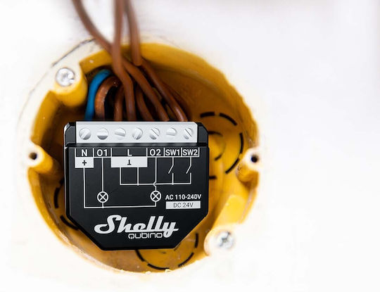 Shelly Wave 2PM Intelligenter Schalter Dimmer 2 Kanäle Wi-Fi Z-Wave & RF 16A 2 Stück
