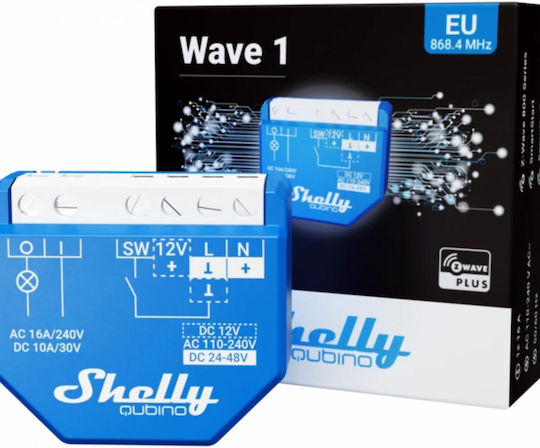 Shelly Qubino Wave 1 Smart Switch 1 Channel Wi-Fi Z-Wave & RF 16A