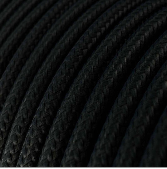 Черен текстилен кръгъл кабел 2x0.75 Creative Cables 150213 Cubalux 150213 Черен