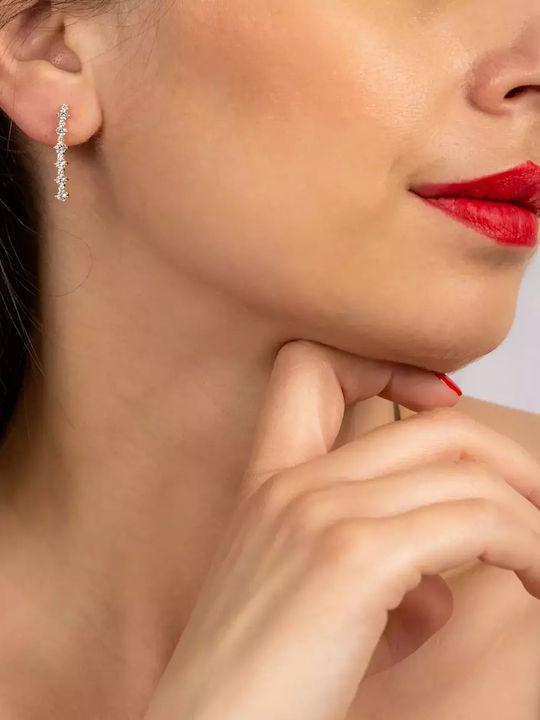 Set mit Halskette , Ohrringe & Ring aus Gold 14K mit Steinen
