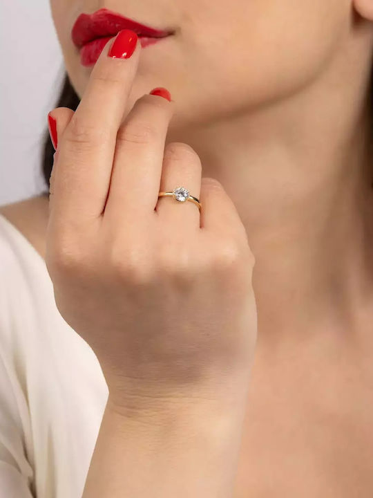 Set with Necklace , Earrings & Ring from Gold 9K with Stones