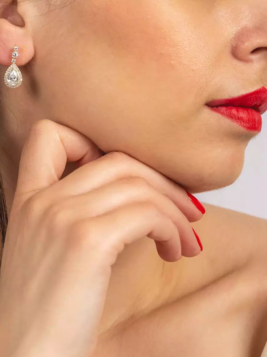 Set with Necklace , Earrings & Ring from Gold 14K with Stones