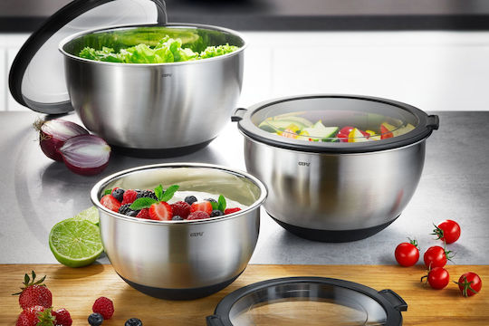 Gefu Stainless Steel Mixing Bowl Capacity 4.5lt with Diameter 27cm and Height 15cm.
