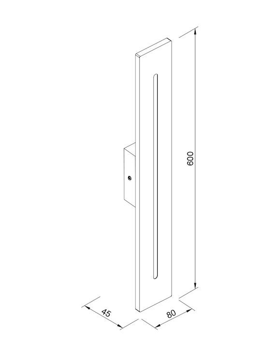 Inlight Wall-Mounted Outdoor Lighting LED IP54 15W with Warm White Light 8cm