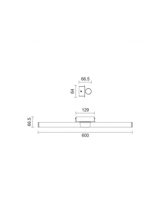 Spot Light Lamp Bathroom with Integrated LED and Natural White Light Black