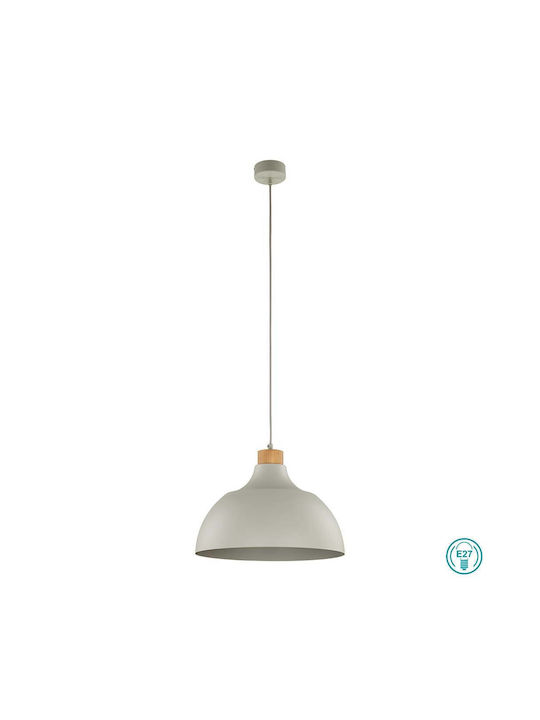 TK Lighting Cap Pendant Light Beige Bell with Socket E27 34cm