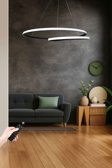 Atman Granada Висящо Таванно Осветително Тяло Черно LED с Регулируема Бяла Светлина 60x60см