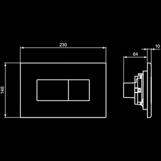 Ideal Standard Solea P2 Πλακέτα για Καζανάκια Διπλής Λειτουργίας