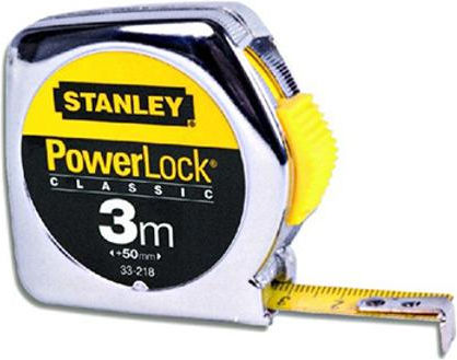 Stanley Powerlock Μετροταινία με Αυτόματη Επαναφορά 19mm x 3m