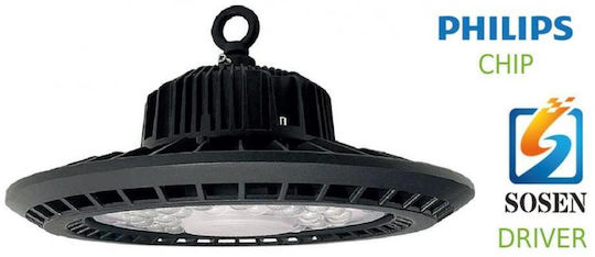 Aca Astrek Commercial Bell Light 200W Cool White 30lm with Built-in LED Black