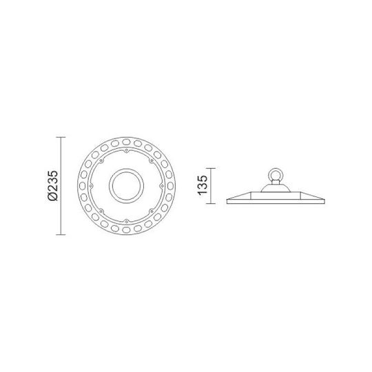 Spot Light Commercial Bell Light 100W Cool White 15000lm with Built-in LED Black