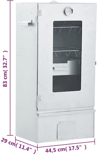 Vidaxl BBQ Smoker Cold Smoke System Galvanized Steel Silver