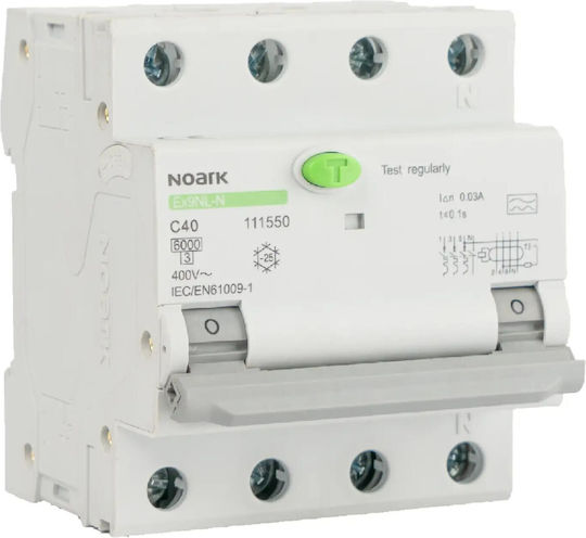 Noark Phase 4-Pole Earth Leakage Relay 16A 230V