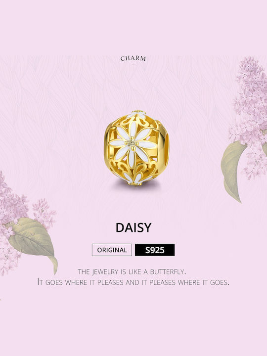 Daskalakis Flower Charm Made of Gold Plated Silver