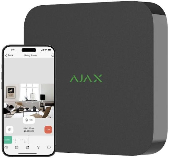Ajax Systems Überwachungs-Videorekorder NVR 8 Kanäle mit Auflösung 4K PN14295