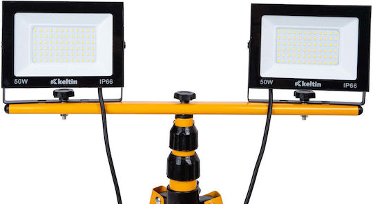 Led Projector 2 X 50 W Telescopic Tripod Cool White 6500 K Keltin K02053