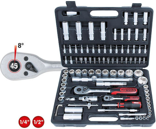 Ks Tools Καστάνια με Καρυδάκια 1\2" & 1\4" 96τμχ