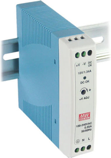 Mean Well DIN Rail Power Supply 1.67A/12V/20W