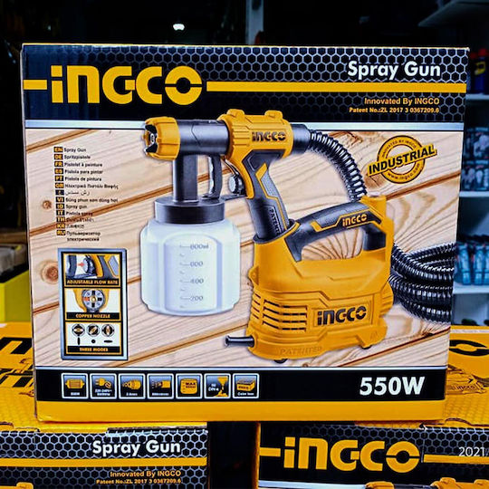 Ingco Electric Paint Spray Gun 500W with 0.8lt Container