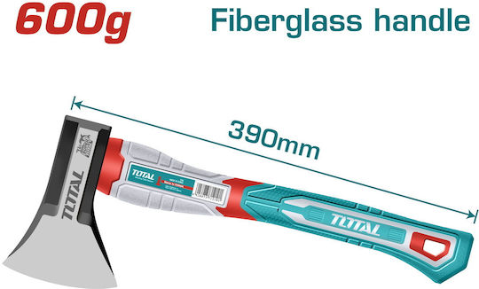 Total THAX061600 Hammer Axe Length 39cm and Weight 600gr with Fiberglass Handle