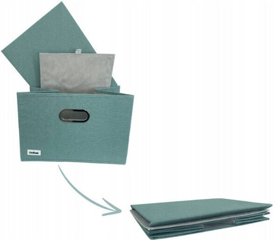 Ordinett Italy Fabric Storage Box For Clothes in Green Color 40.5x30.5x26.5cm 1pcs