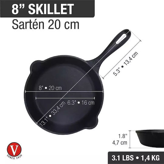 Victoria Pan aus Gusseisen mit Emaillebeschichtung 20cm
