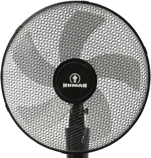 Human FS-40-12R Pedestal Fan 55W with Fan Diameter 40cm Remote Control Black