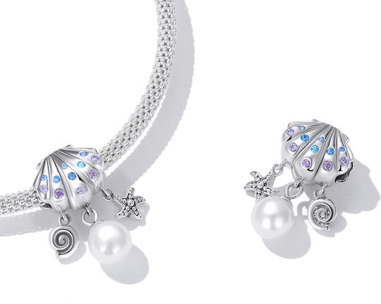 Silber Charm 925 Zartes Muschel Charm