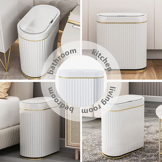 Home Use Κάδος Απορριμμάτων Πλαστικός με Αισθητήρα Λευκός 9lt