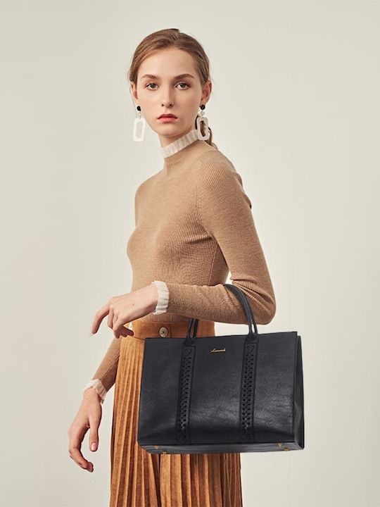 Σετ Γυναικεία Τσάντα Shopper Ώμου Μαύρη
