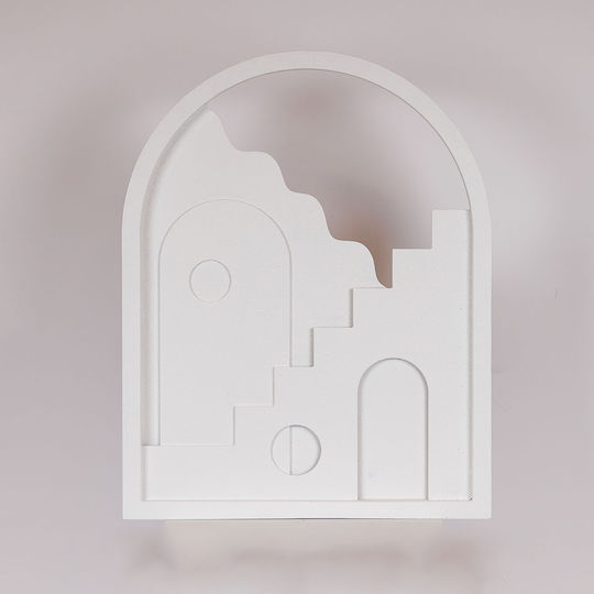 Decorațiune Pentru Perete Albă Din Lemn 50.8x2.5x40cm